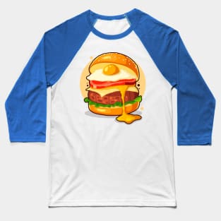 Hand Drawn Burger Illustration Baseball T-Shirt